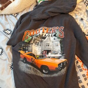 Gildan Dark Gray Hoodie with Orange Graphic